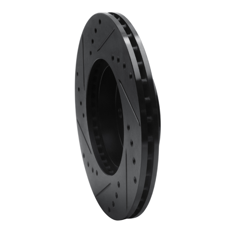 Buick Skylark Brake Rotor (1) - Front Right - R1 Concepts - Drilled & Slotted - Black - `90-`05